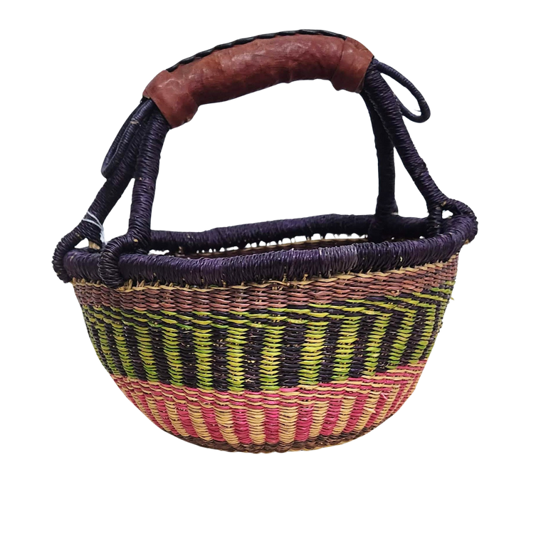 Round Basket - Small 112-Adinkra Designs
