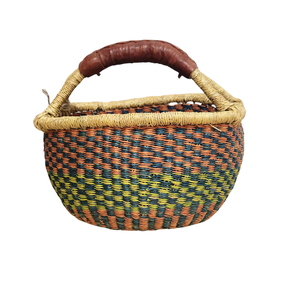 Round Basket - Small 113-Adinkra Designs