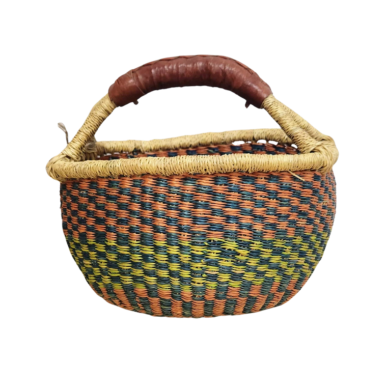 Round Basket - Small 113-Adinkra Designs