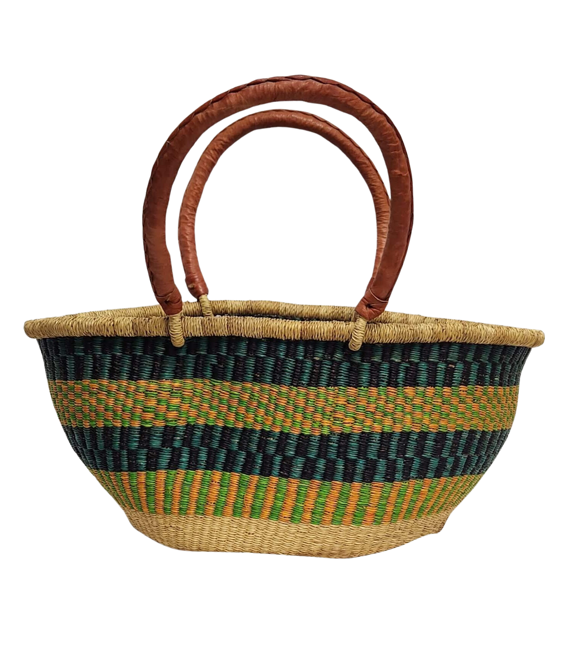 Oval Shopper Basket - R113-Adinkra Designs