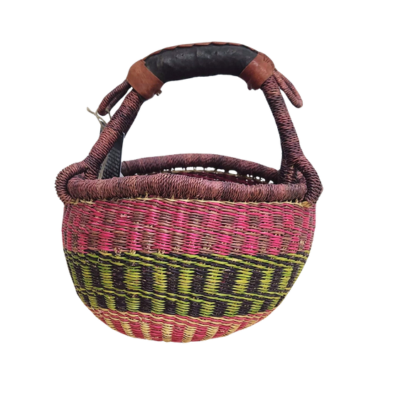 Round Basket - Small 106-Adinkra Designs