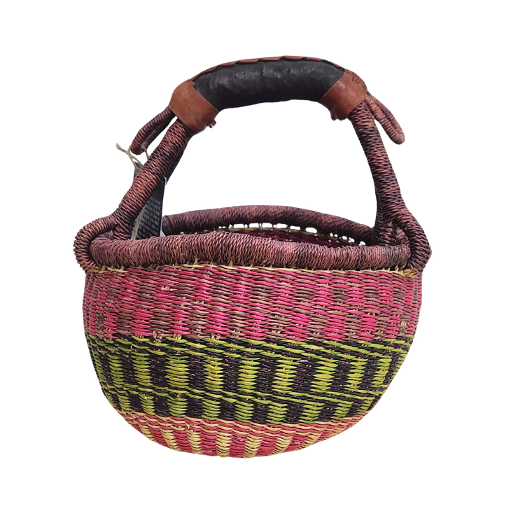 Round Basket - Small 106-Adinkra Designs