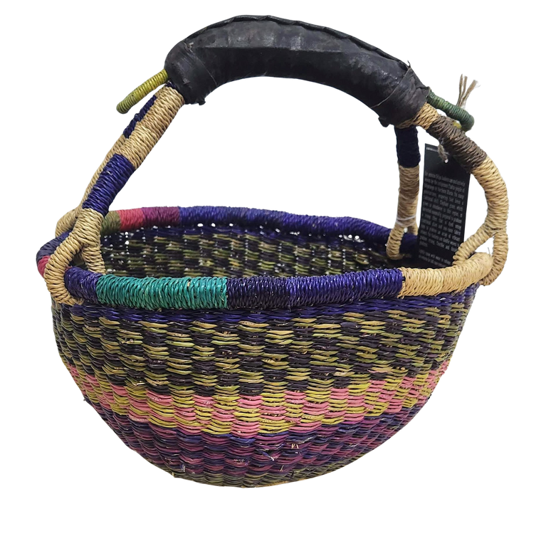 Round Basket - Small 105-Adinkra Designs