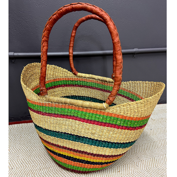 Market Basket - Coloured Designs - Large 60-Adinkra Designs
