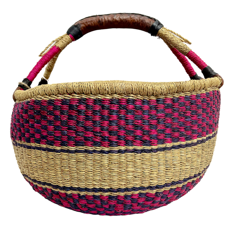 Round Basket - Large 128-Adinkra Designs