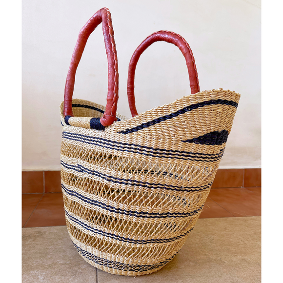 Market Basket - Coloured Designs - Large 42-Adinkra Designs