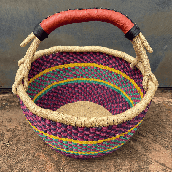 Round Basket - Large 23-Adinkra Designs