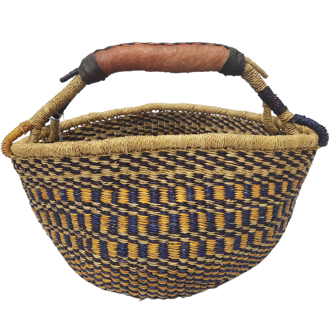 Round Basket - Large 103-Adinkra Designs
