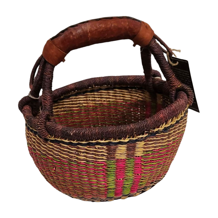 Round Basket - Small 107-Adinkra Designs