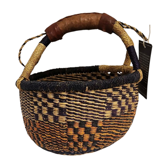 Round Basket - Small 35-Adinkra Designs