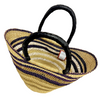 Market Basket Open Weave - Black Designs - Large 74-Adinkra Designs
