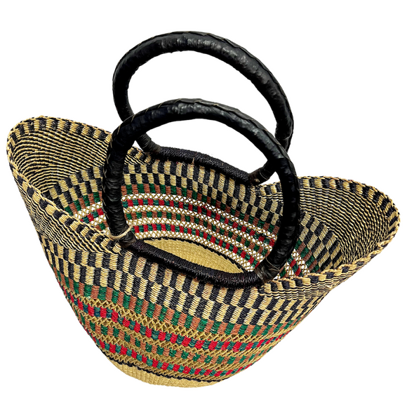 Market Basket - Coloured Designs - Large 77-Adinkra Designs