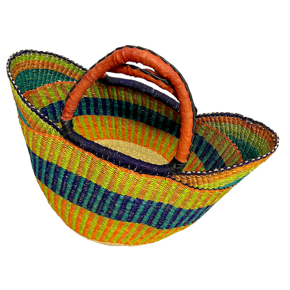 Market Basket - Coloured Designs - Large 78-Adinkra Designs