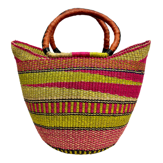 Market Basket Open Weave - Coloured Designs - Large 80-Adinkra Designs