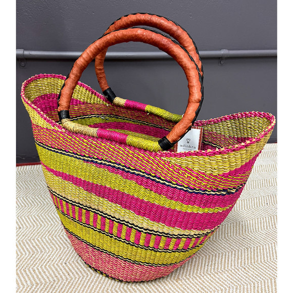 Market Basket Open Weave - Coloured Designs - Large 80-Adinkra Designs