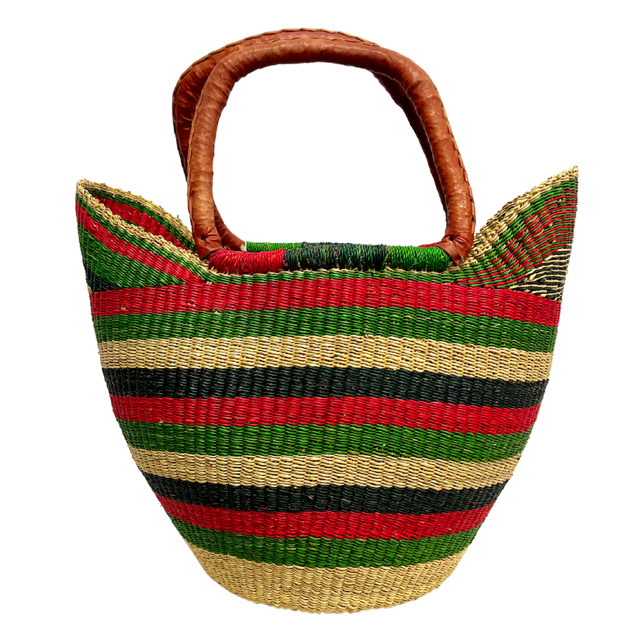 Market Basket - Coloured Designs - Large 82-Adinkra Designs