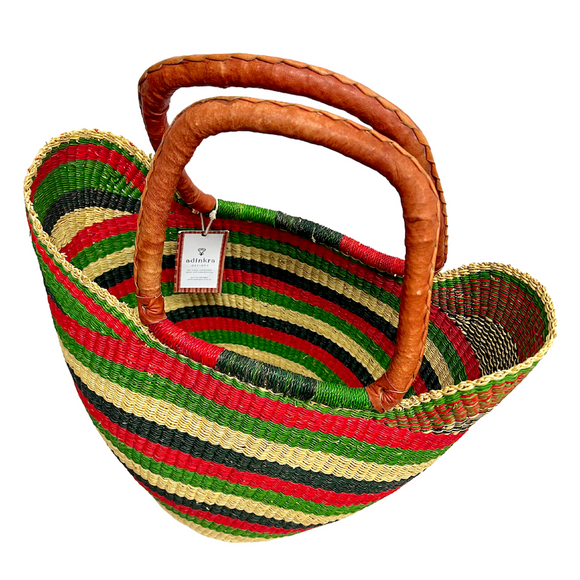 Market Basket - Coloured Designs - Large 82-Adinkra Designs