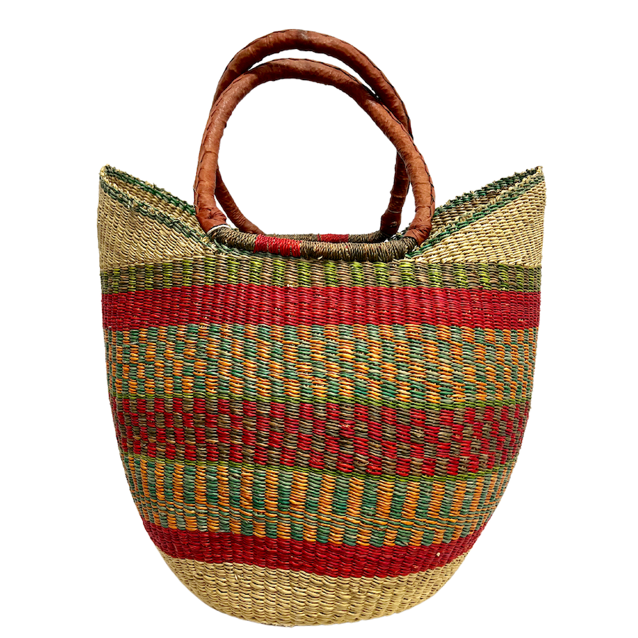 Market Basket - Coloured Designs - Large 83-Adinkra Designs