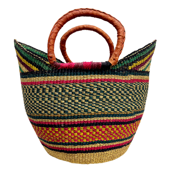 Market Basket - Coloured Designs - Large 84-Adinkra Designs