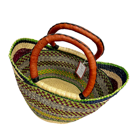 Market Basket - Coloured Designs - Large 85-Adinkra Designs