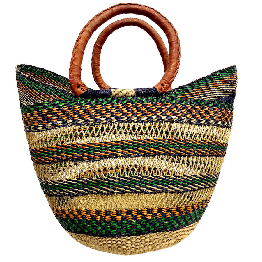 Market Basket Open Weave - Coloured Designs - Large 86-Adinkra Designs
