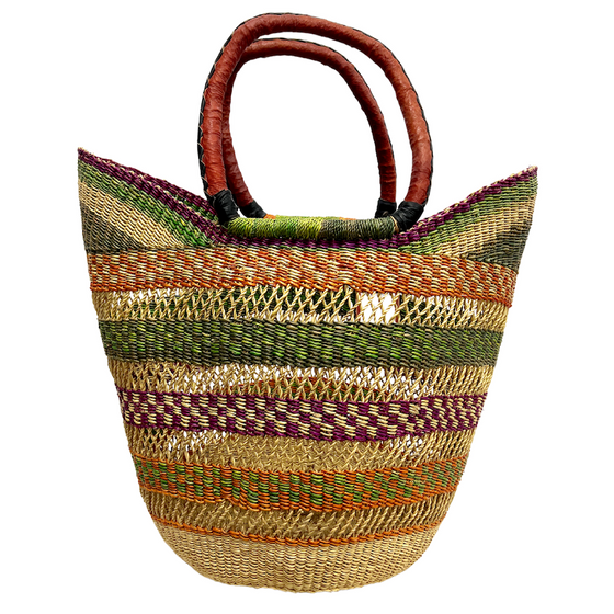 Market Basket Open Weave - Coloured Designs - Large 88-Adinkra Designs