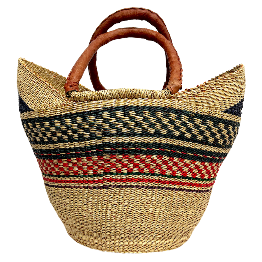 Market Basket - Coloured Designs - Large 90-Adinkra Designs