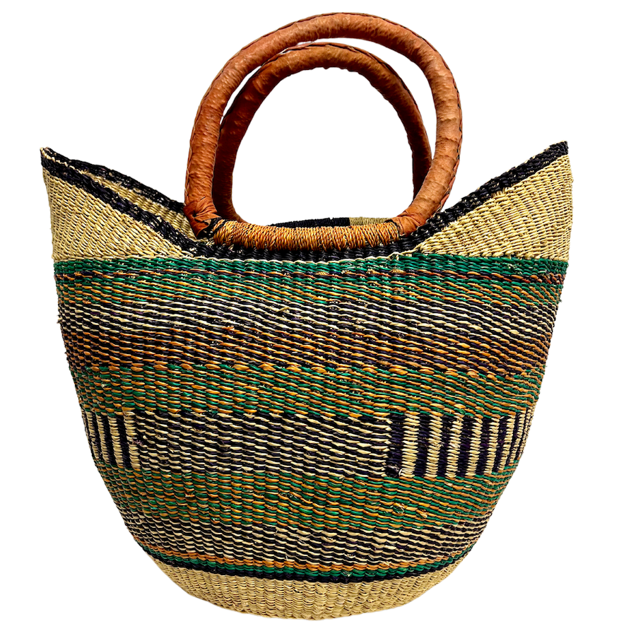 Market Basket - Coloured Designs - Large 91-Adinkra Designs