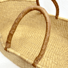 Baby Moses Basket - Natural / Tan Premium Italian Leather Handles-Adinkra Designs