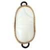 Baby Changing Basket - Natural / Dark Brown Premium Italian Leather Handles-Adinkra Designs