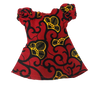 Dolls Dress – Red Swirl-Adinkra Designs