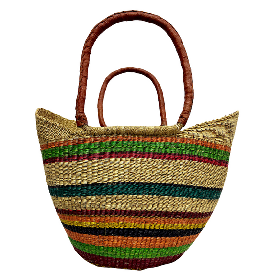 Market Basket - Coloured Designs - Large 60-Adinkra Designs