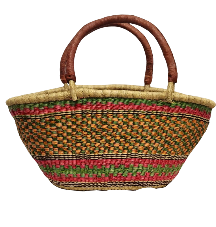 Oval Shopper Basket - L114-Adinkra Designs