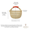 Round Basket - Natural - Small-Adinkra Designs