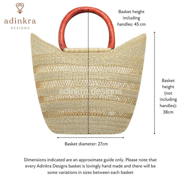 Market Basket - Coloured Designs - Large 102-Adinkra Designs
