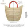 Market Basket - Natural Closed Weave (Black Handles)-Adinkra Designs