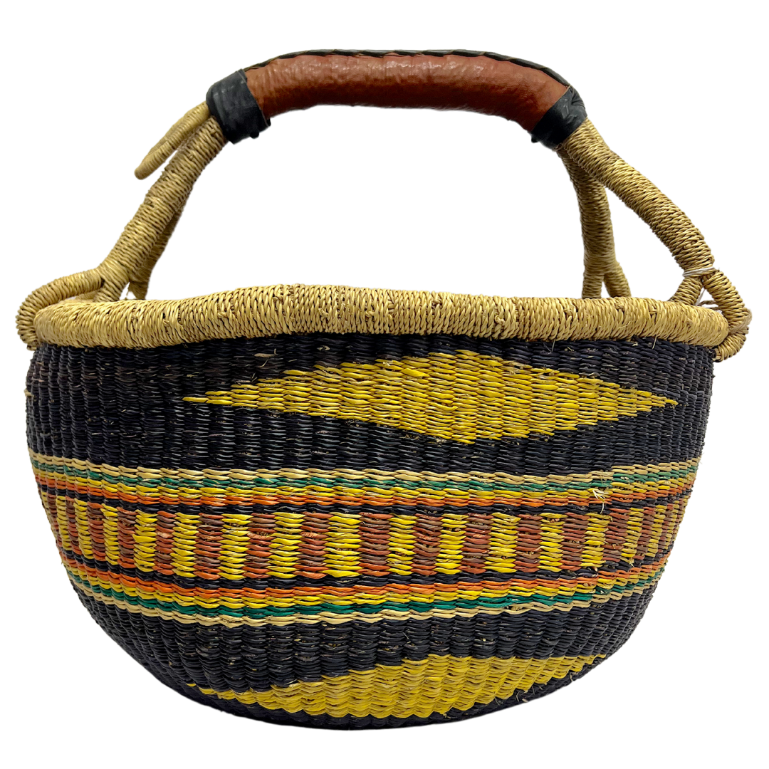 Round Basket - Large 139-Adinkra Designs