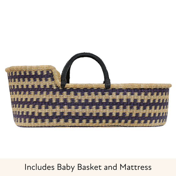 Baby Moses Basket - 34-Adinkra Designs