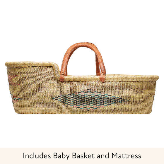 Baby Moses Basket - 42-Adinkra Designs