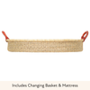 Baby Changing Basket - Natural (Tan Handles)-Adinkra Designs