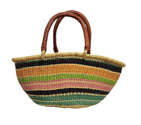 Oval Shopper Basket - R112-Adinkra Designs