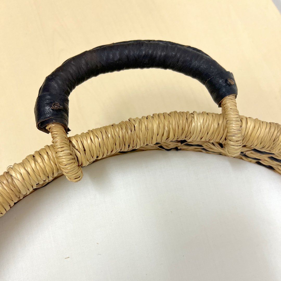 Baby Changing Basket - Black Dot/ Black Handles-Adinkra Designs