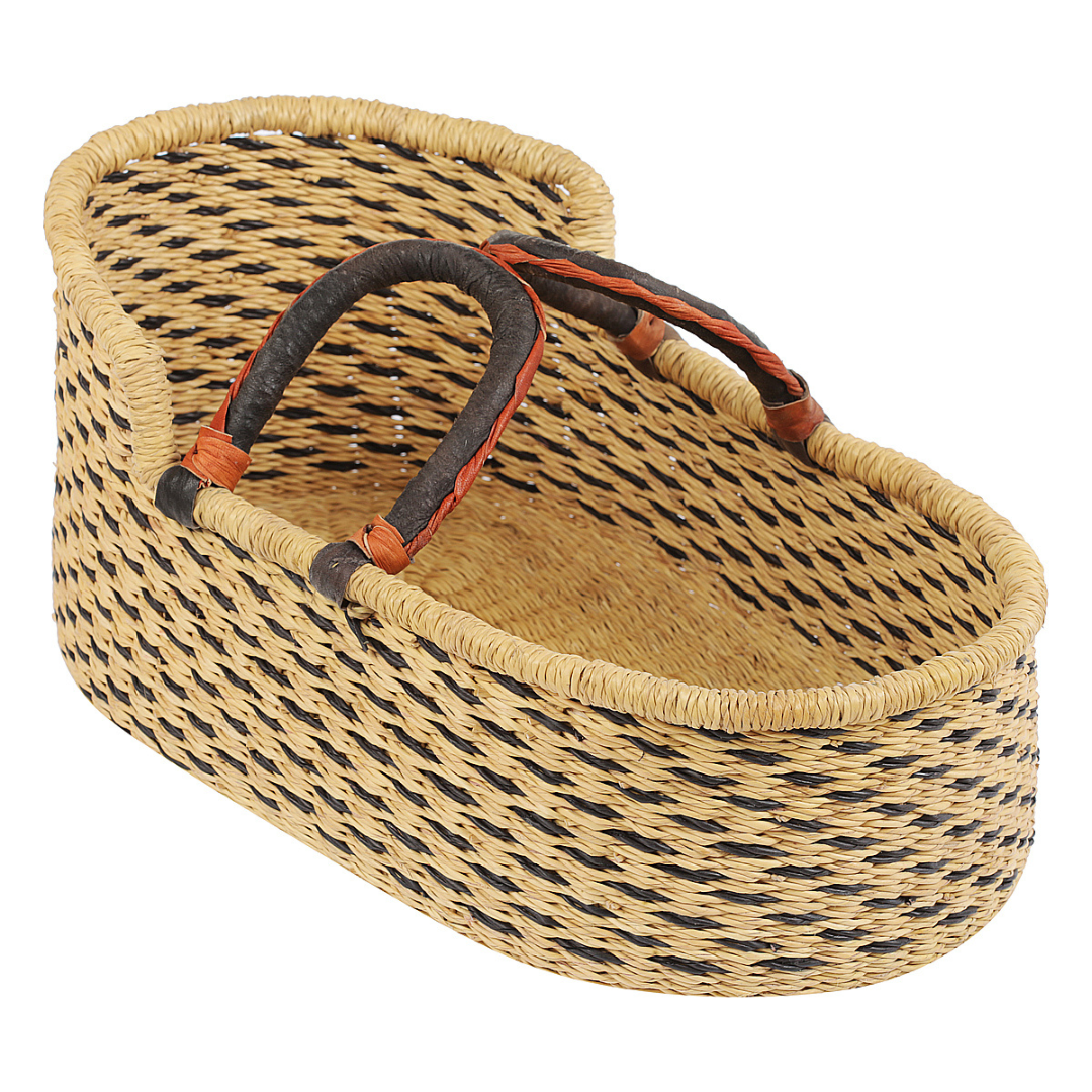 Dolls Basket - Joojo with Black/Tan Handles-Adinkra Designs