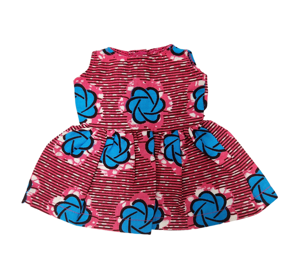 Dolls Dress – Blue Flower-Adinkra Designs