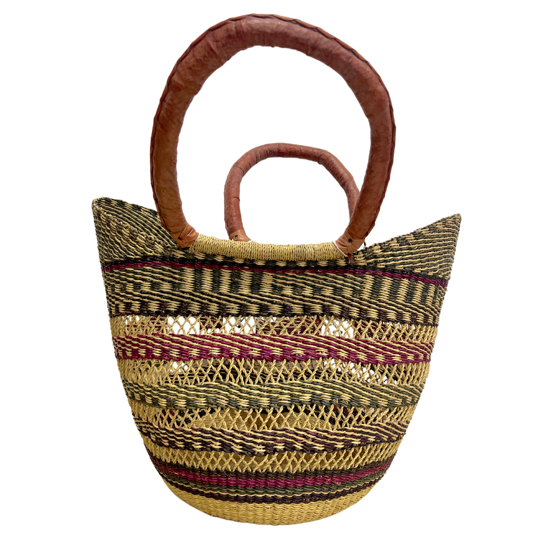 Market Basket - Coloured Designs - Large 108-Adinkra Designs