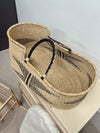 ON SALE: Baby Moses Basket - Kiki with Black/Cream Handles-Adinkra Designs