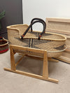 ON SALE: Baby Moses Basket - Kiki with Black/Tan Handles-Adinkra Designs