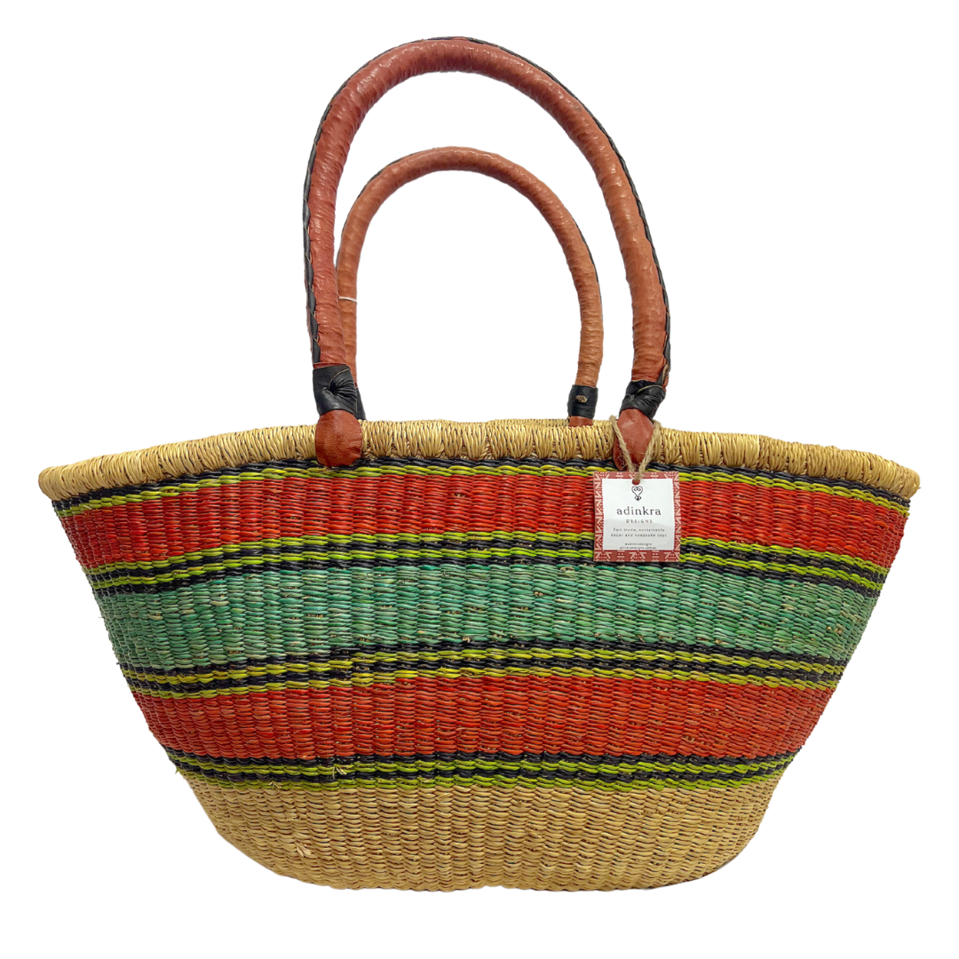 Oval Shopper Basket - R118-Adinkra Designs