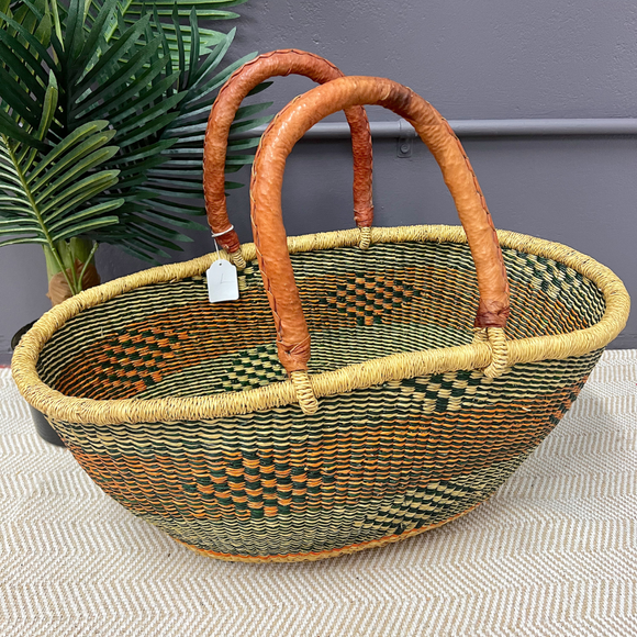 Oval Shopper Basket - R119-Adinkra Designs