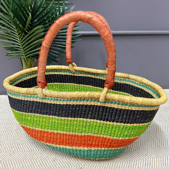 Oval Shopper Basket - R128-Adinkra Designs